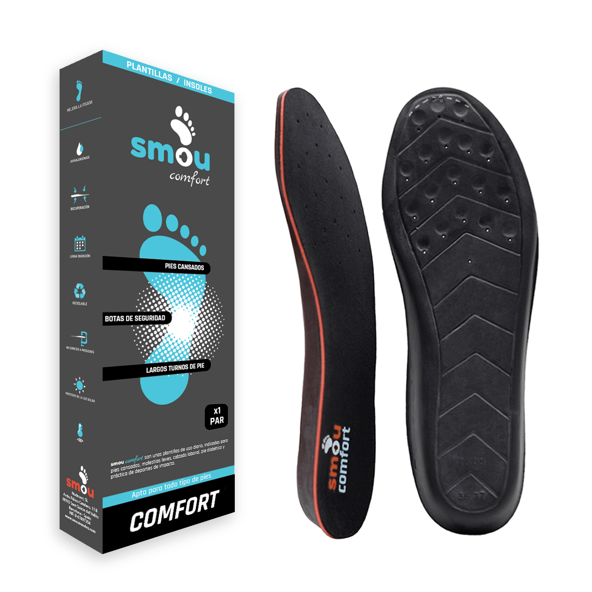 Semelles Orthopédiques Confort 4D En Mousse à Mémoire - Amortissantes Et Respirantes - Pour Chaussures De Sport Et Quotidiennes