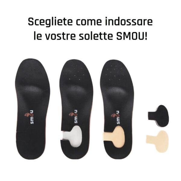 SMOU COMPLET Solette ortopediche professionali per fascite plantare, metatarsalgia e speroni del tallone.
Tratta il dolore dei piedi piatti o cavillosi.
Brevettato da ortopedici - immagine 4
